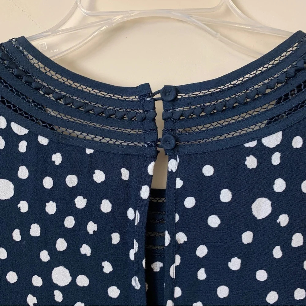 Meadow Rue Anthropologie Sanna Navy Blue Polka Dot size XS - Picture 5 of 6